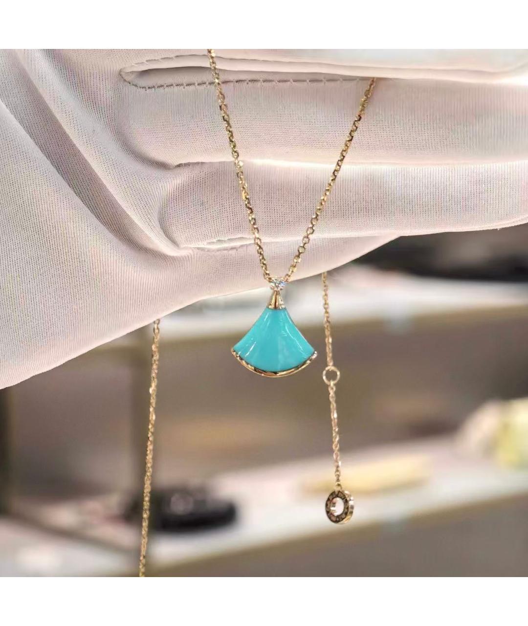 BVLGARI Бирюзовое колье из розового золота, фото 5