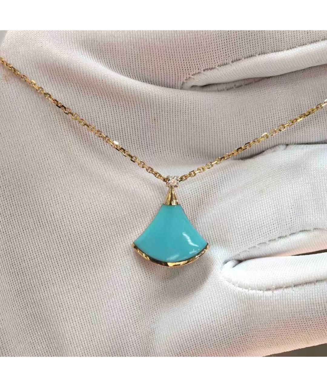 BVLGARI Бирюзовое колье из розового золота, фото 4