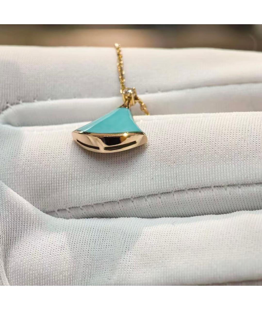 BVLGARI Бирюзовое колье из розового золота, фото 3