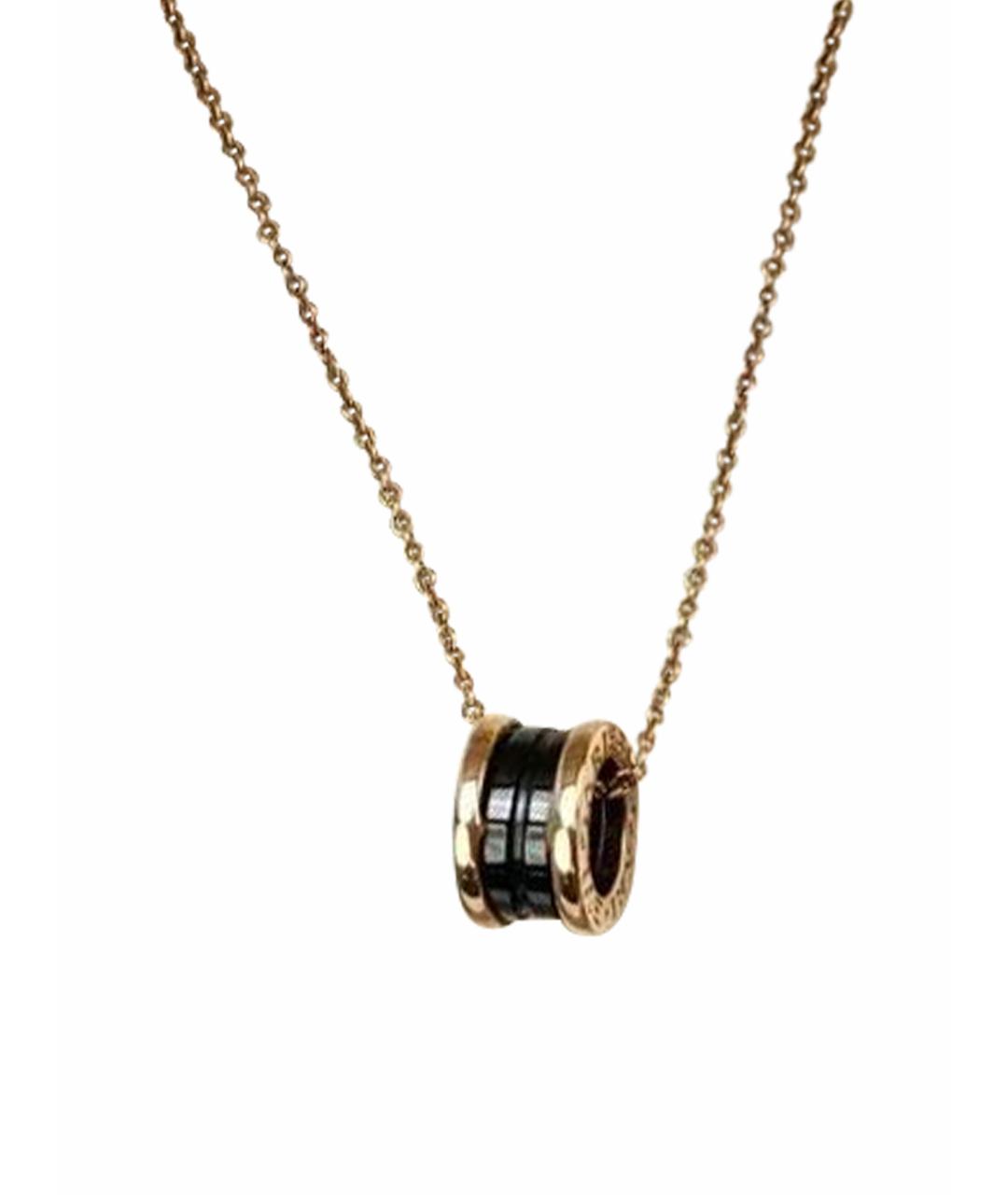 BVLGARI Черная подвеска из розового золота, фото 5