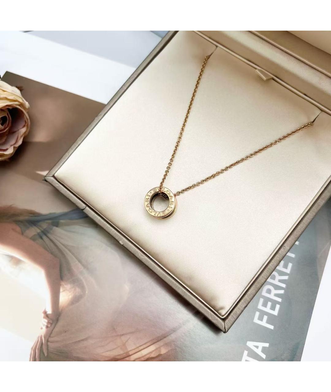 BVLGARI Черная подвеска из розового золота, фото 3