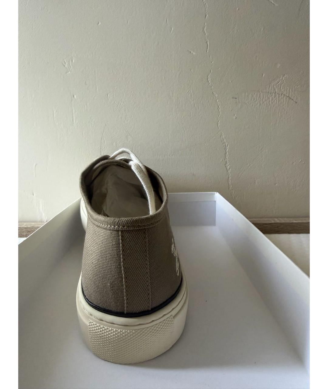 JACQUEMUS Хаки текстильные кеды, фото 4