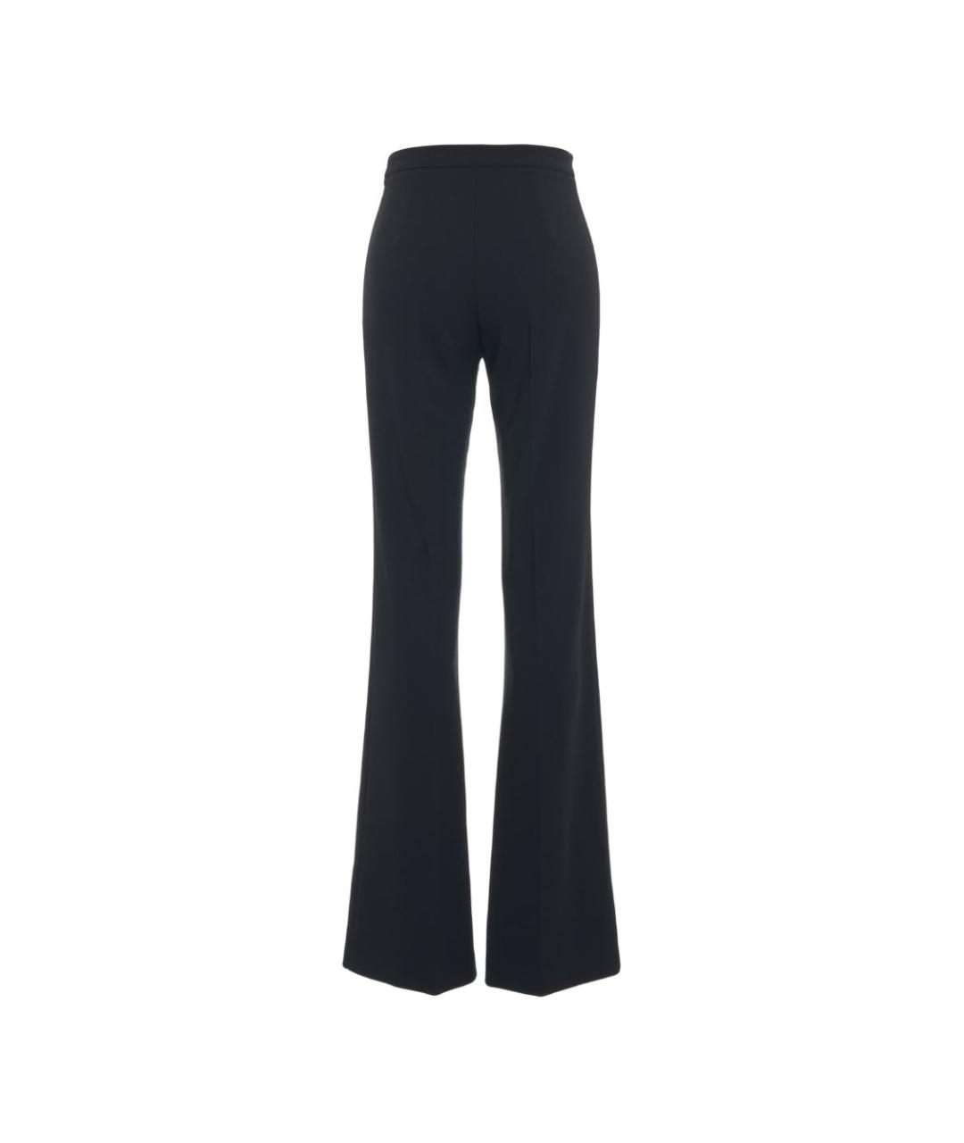 ELISABETTA FRANCHI Черные полиэстеровые прямые брюки, фото 1
