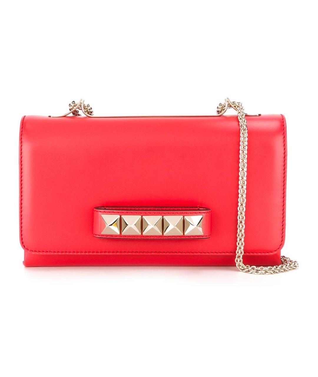VALENTINO Красная кожаная сумка с короткими ручками, фото 1