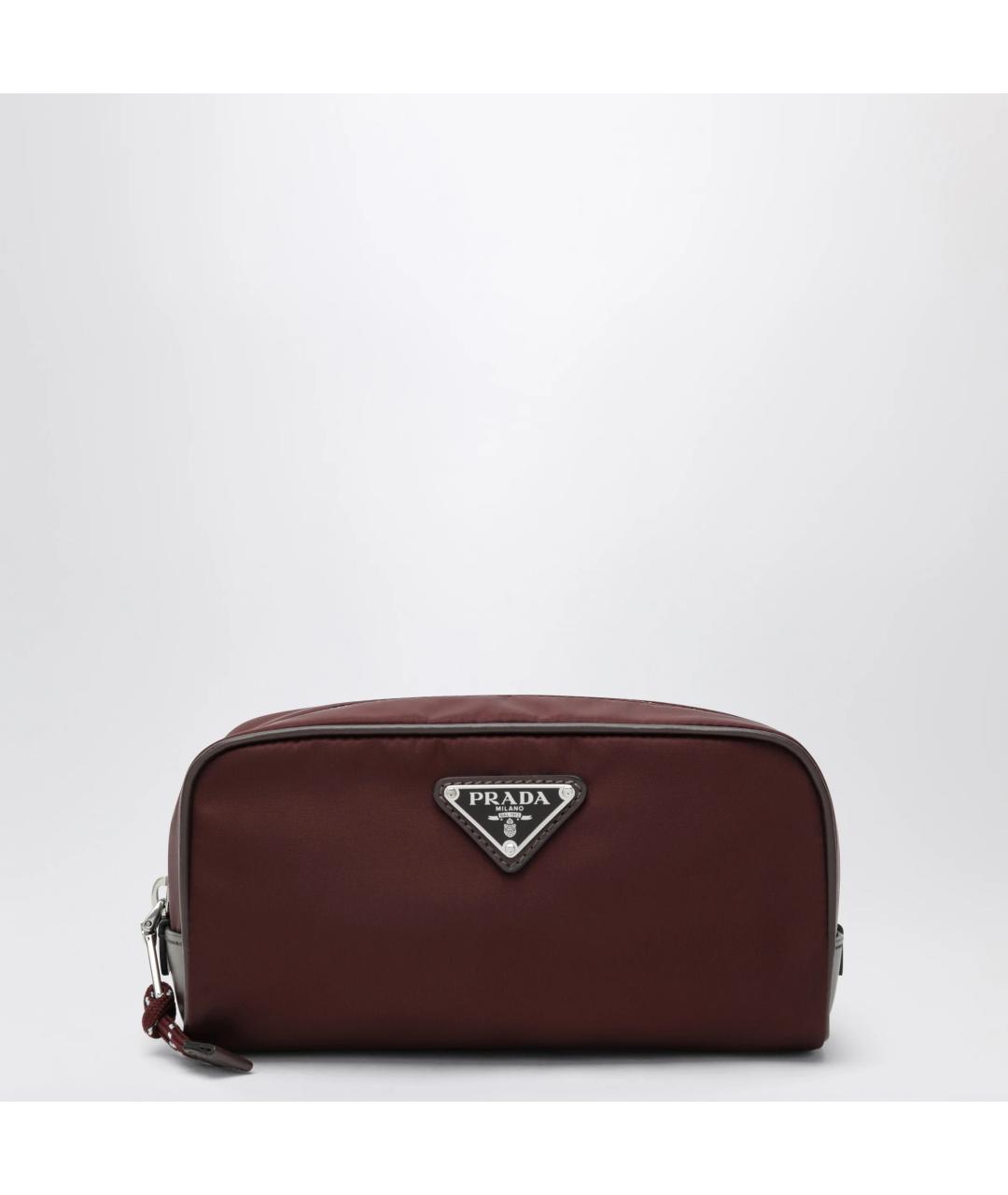 PRADA Бордовая тканевая барсетка, фото 3