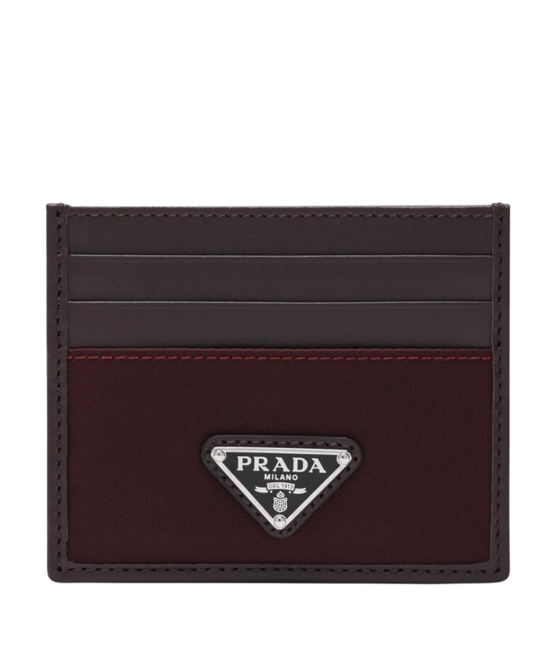 PRADA Бордовый кожаный кардхолдер, фото 1