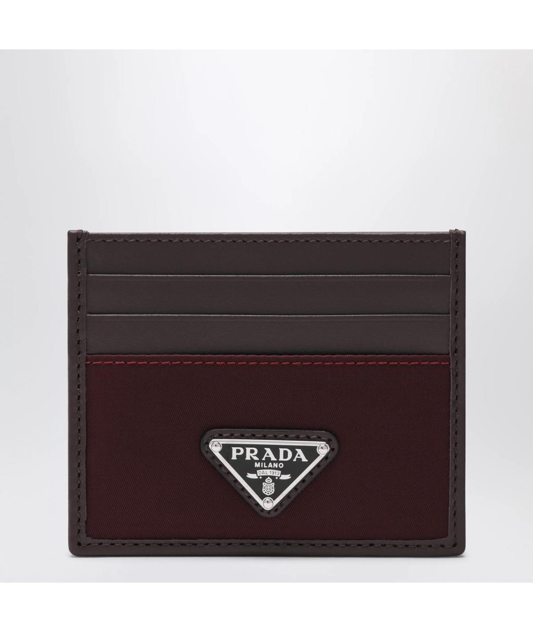PRADA Бордовый кожаный кардхолдер, фото 3
