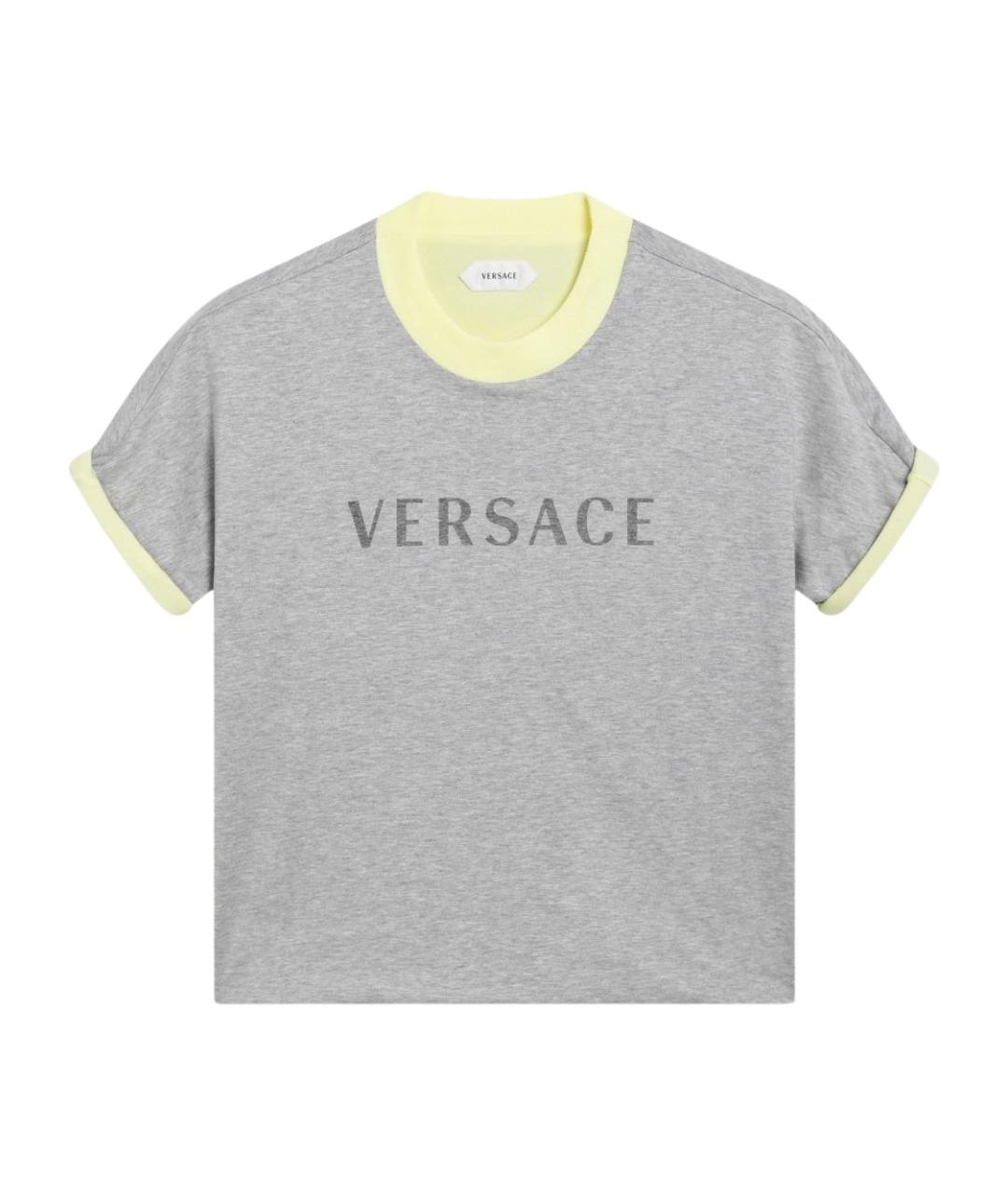 VERSACE Серая хлопковая футболка, фото 1