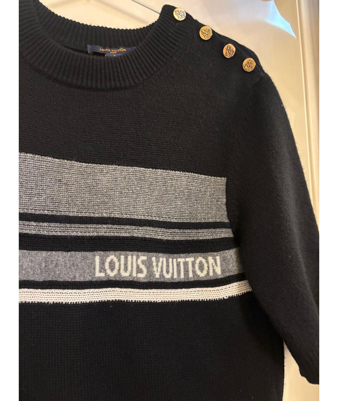 LOUIS VUITTON Черное кашемировое повседневное платье, фото 4