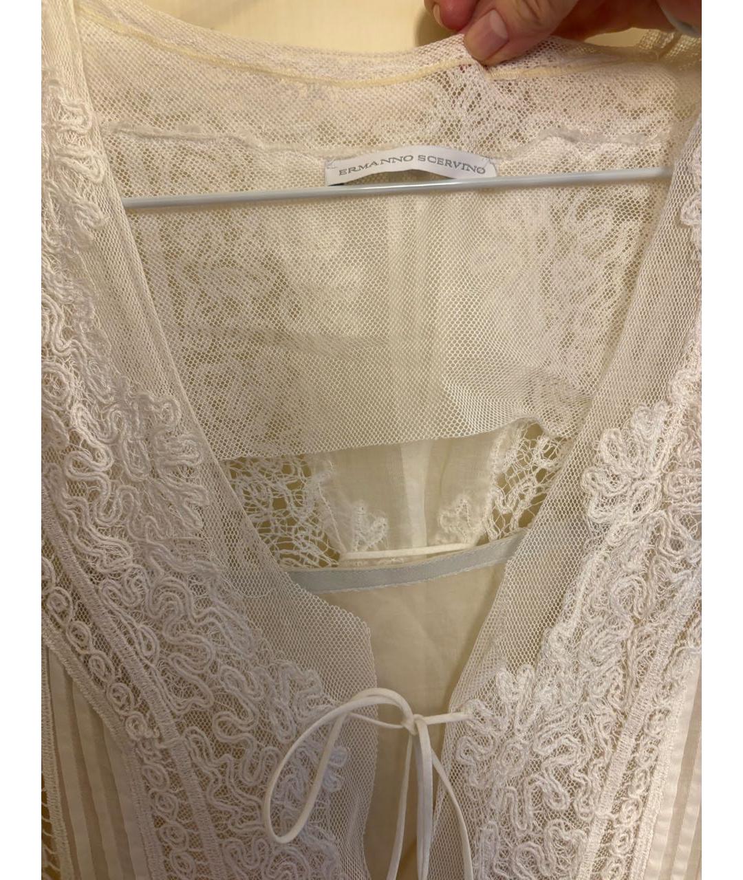 ERMANNO SCERVINO Белое хлопковое повседневное платье, фото 3