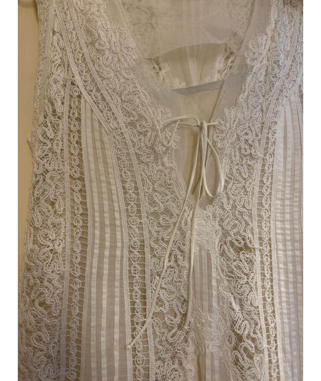 ERMANNO SCERVINO Белое хлопковое повседневное платье, фото 4