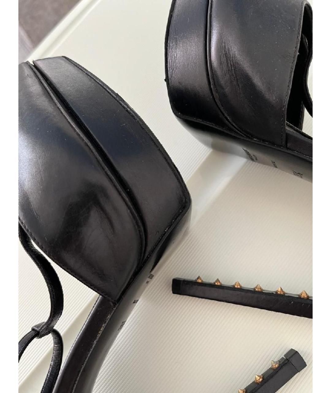SAINT LAURENT Черные кожаные туфли, фото 2