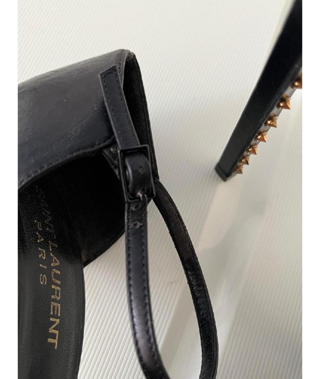 SAINT LAURENT Черные кожаные туфли, фото 4
