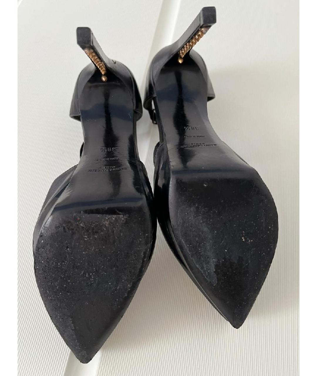SAINT LAURENT Черные кожаные туфли, фото 5