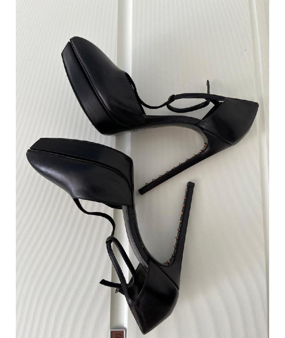 SAINT LAURENT Черные кожаные туфли, фото 6