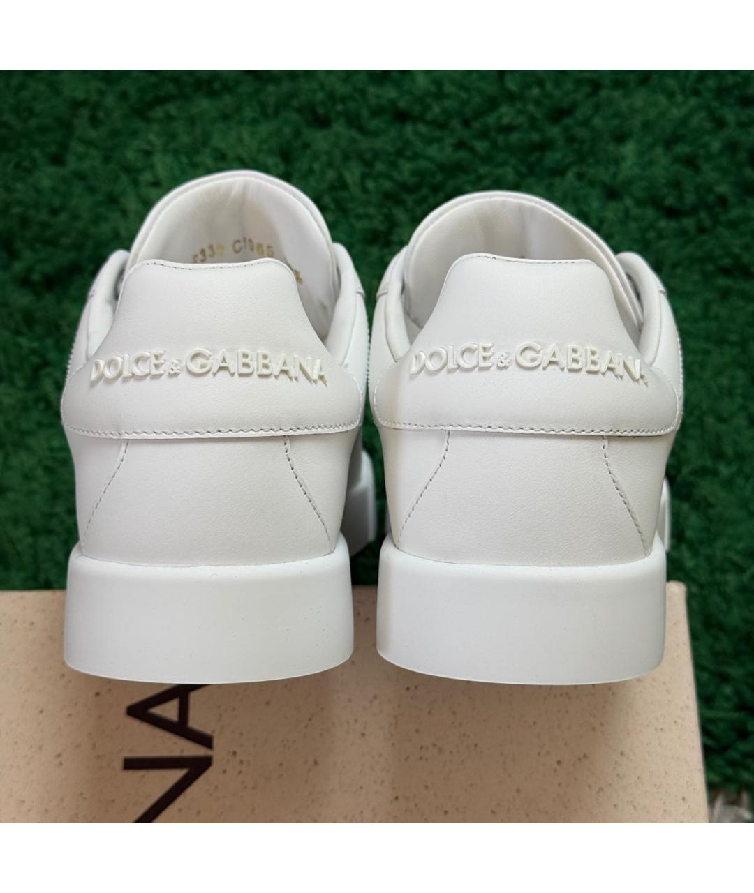 DOLCE&GABBANA Белые кожаные кеды, фото 6