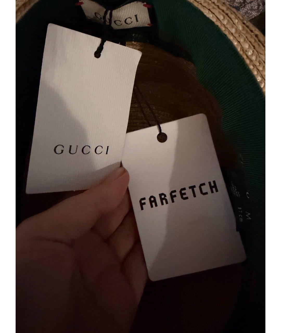GUCCI Бежевая соломенная шляпа, фото 7