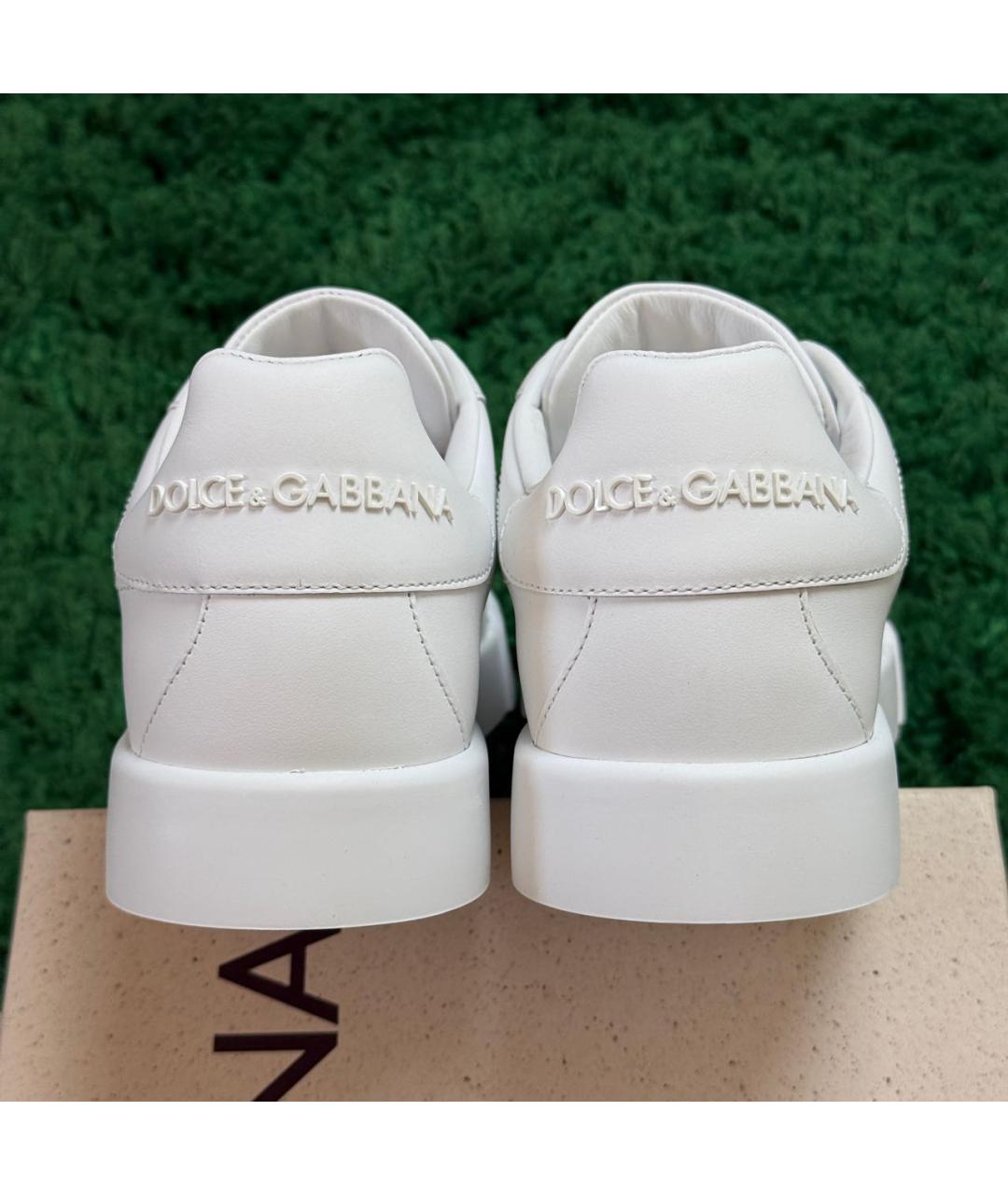 DOLCE&GABBANA Белые кожаные кеды, фото 6