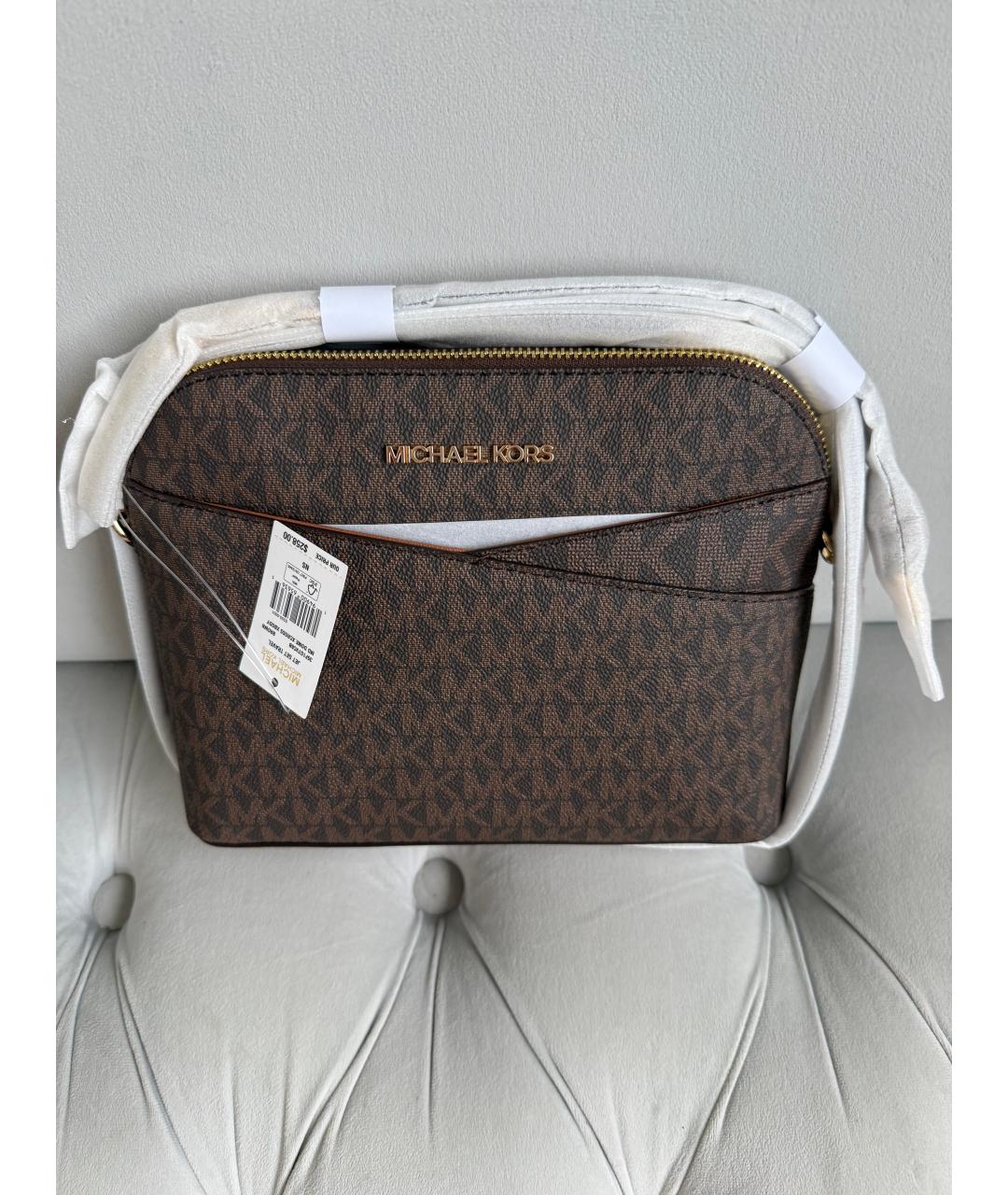 MICHAEL KORS Коричневая кожаная сумка через плечо, фото 10