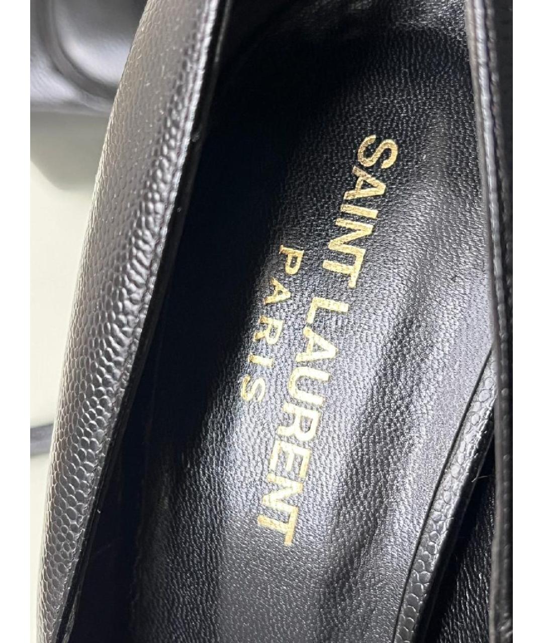 SAINT LAURENT Черные кожаные туфли, фото 4