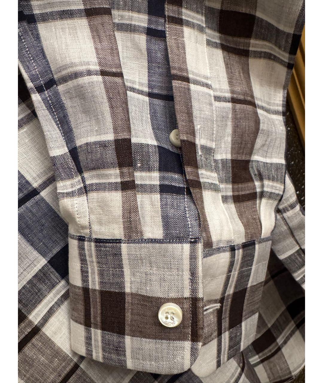 BRIONI Мульти льняная кэжуал рубашка, фото 5