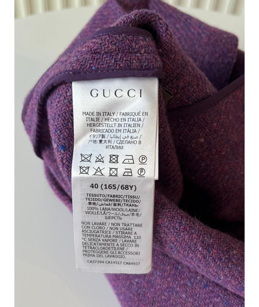 GUCCI Фиолетовая шерстяная юбка мини, фото 4