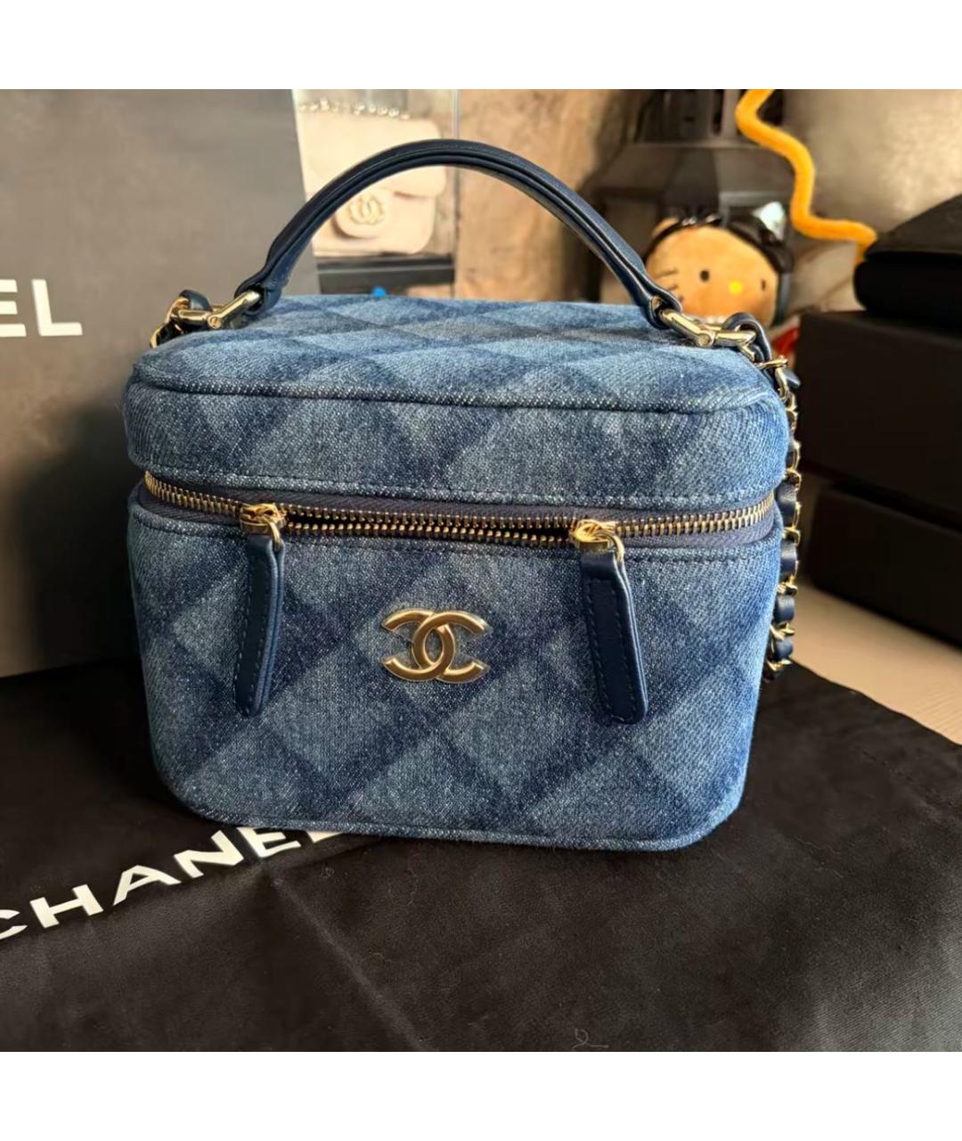 CHANEL Темно-синяя деним сумка через плечо, фото 6