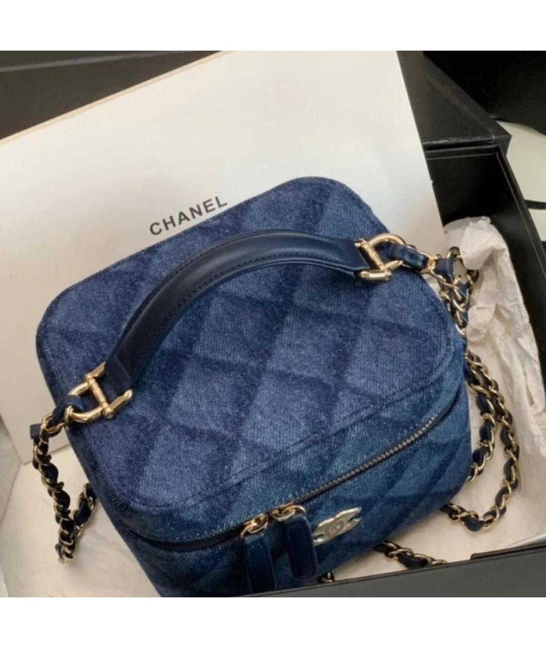 CHANEL Темно-синяя деним сумка через плечо, фото 3