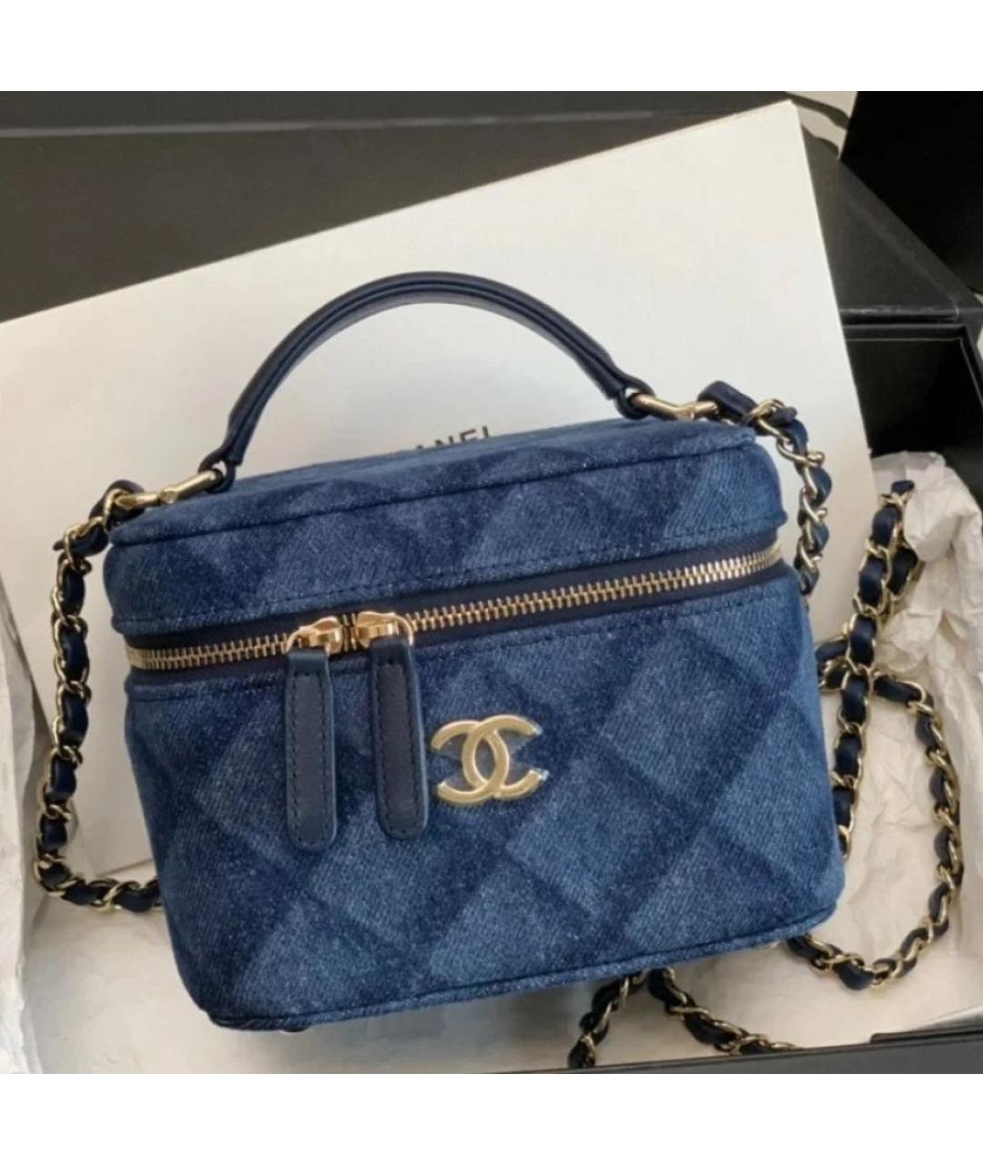 CHANEL Темно-синяя деним сумка через плечо, фото 2