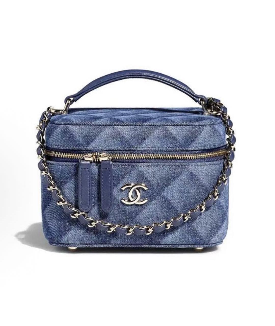 CHANEL Темно-синяя деним сумка через плечо, фото 8