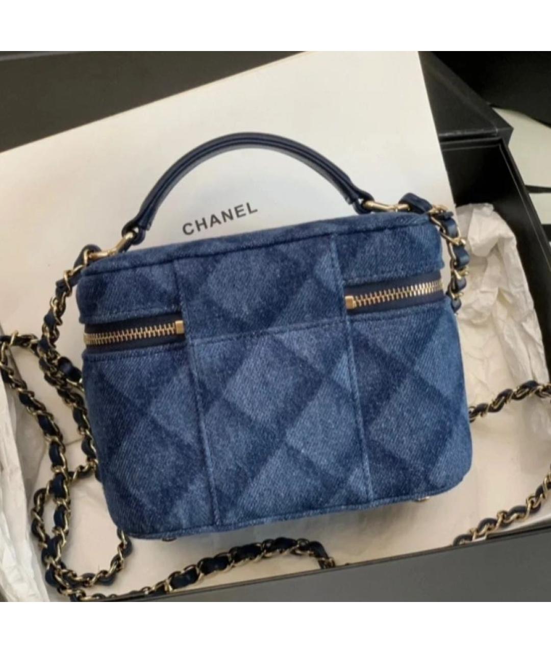 CHANEL Темно-синяя деним сумка через плечо, фото 4