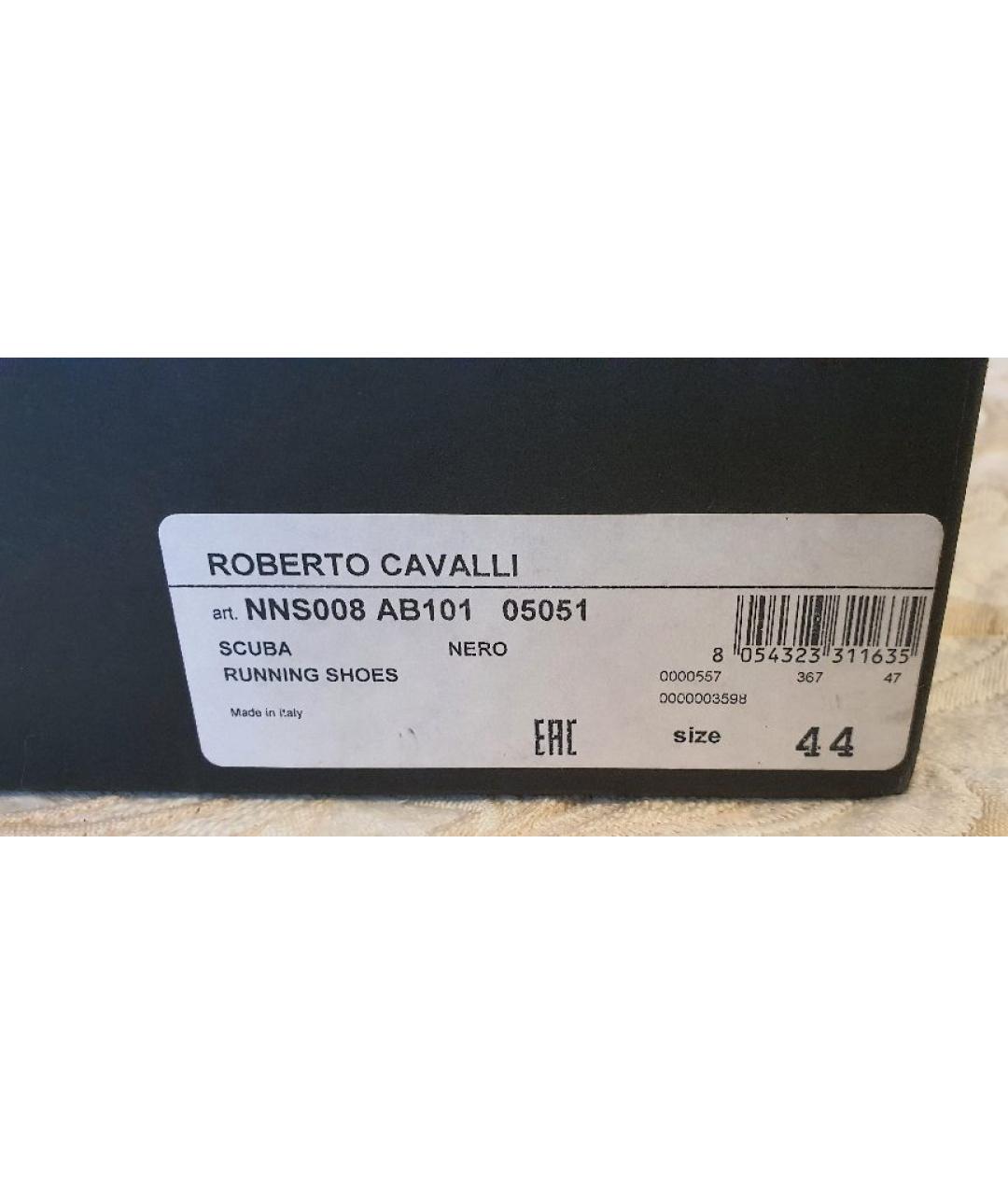 ROBERTO CAVALLI Черные низкие кроссовки / кеды, фото 6