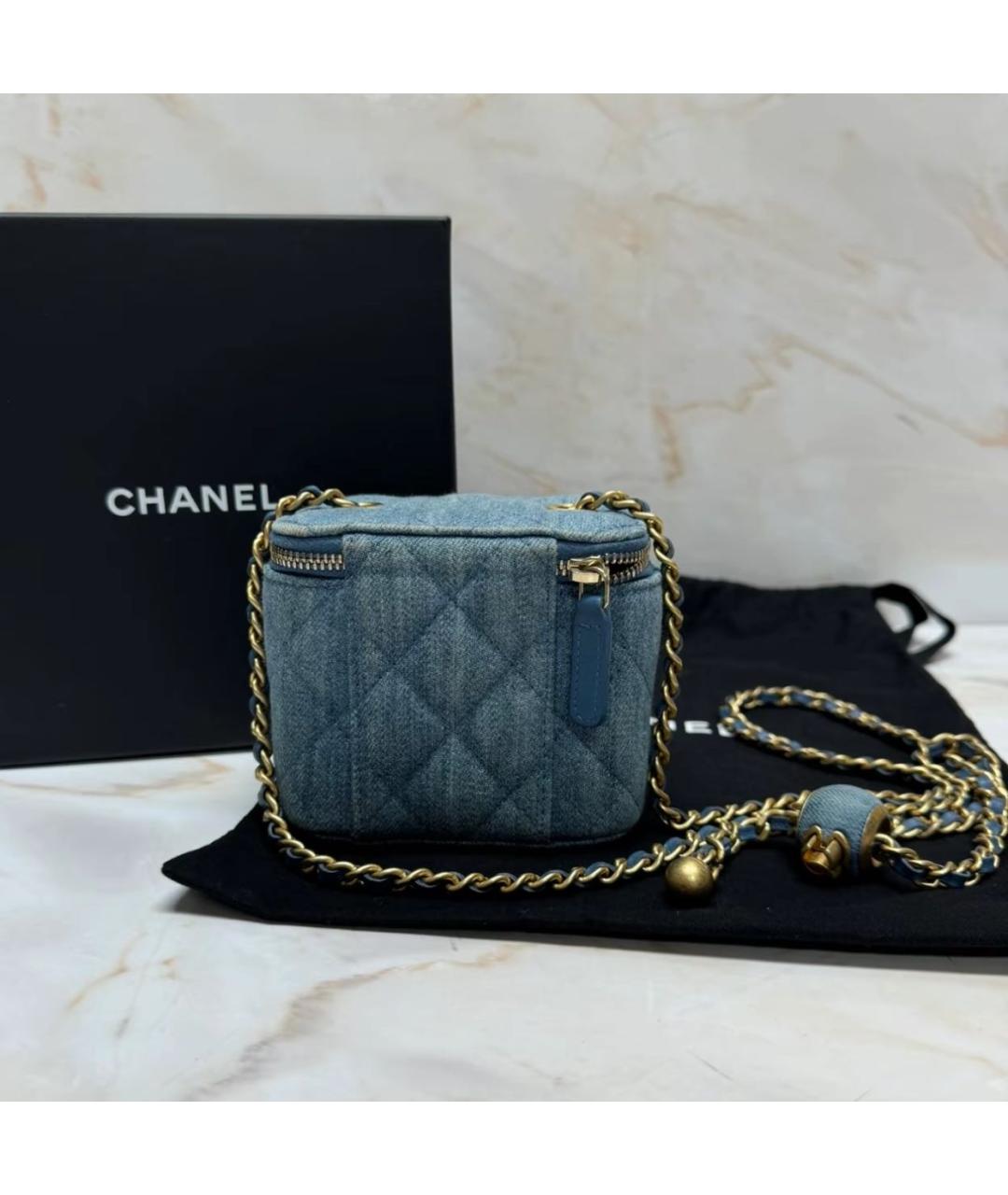 CHANEL Синяя деним сумка через плечо, фото 6