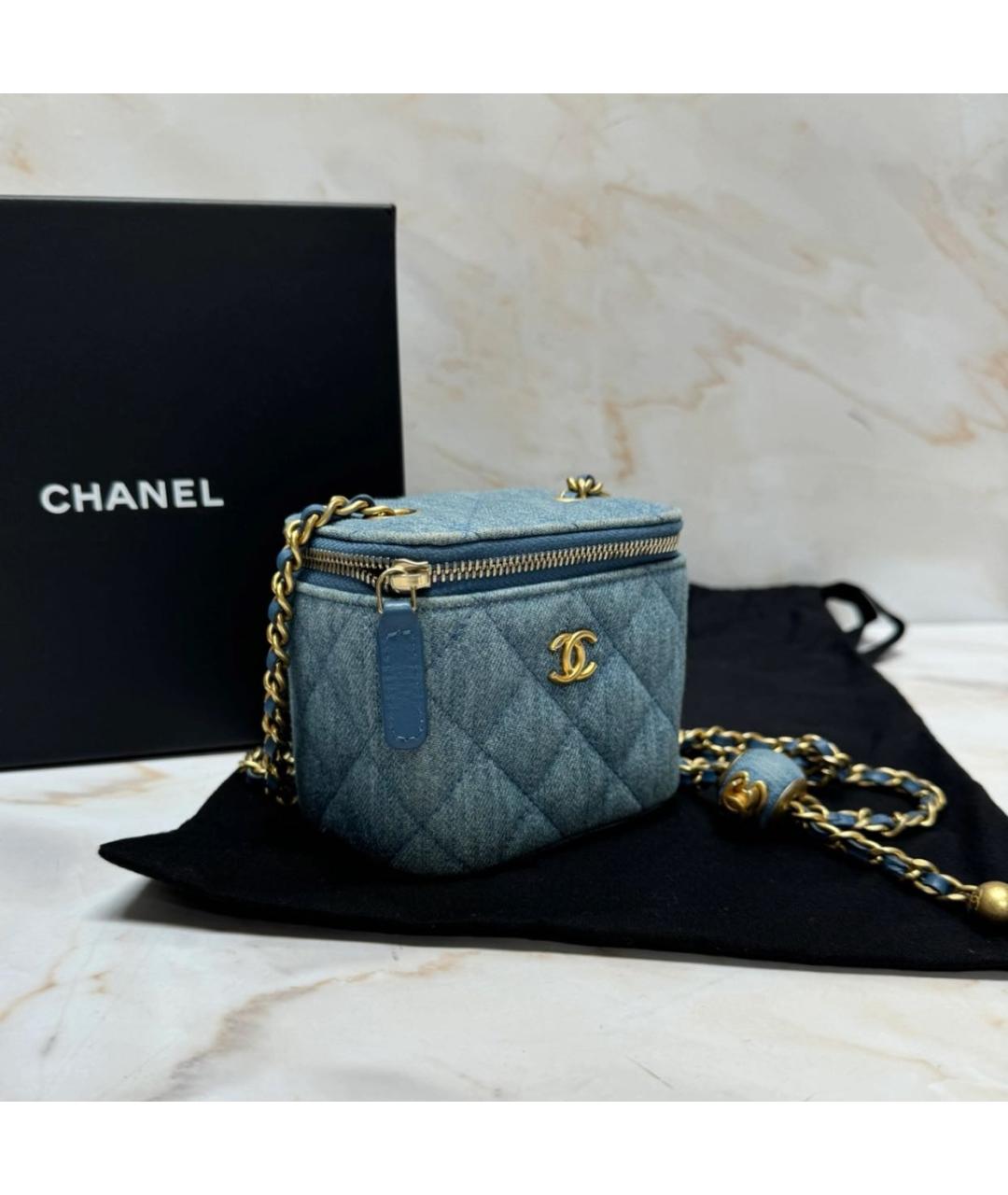 CHANEL Синяя деним сумка через плечо, фото 7