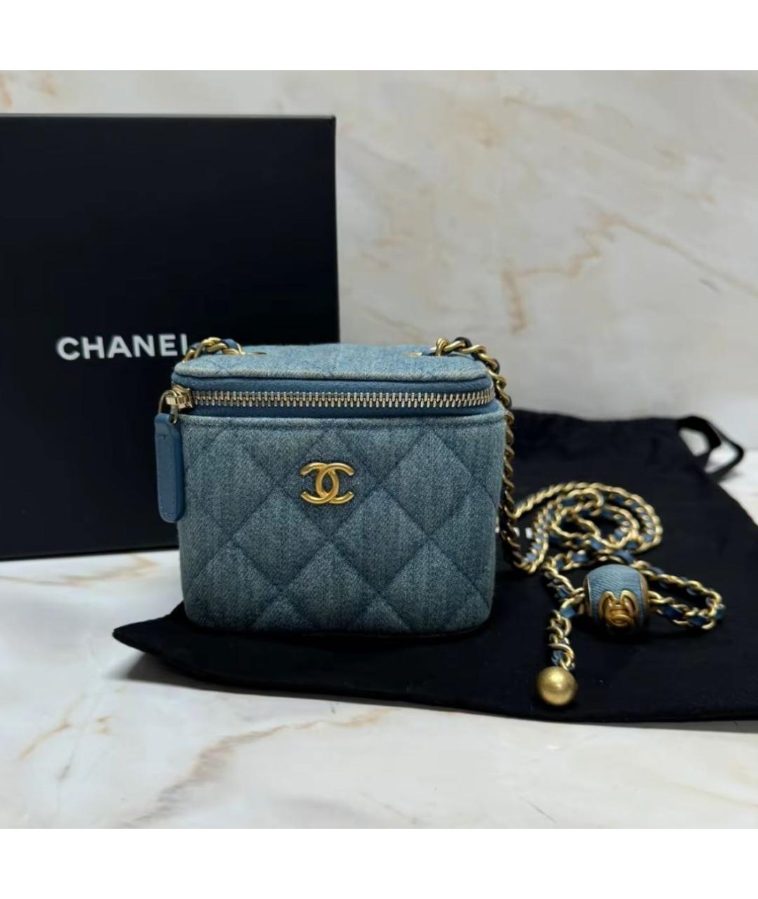 CHANEL Синяя деним сумка через плечо, фото 5