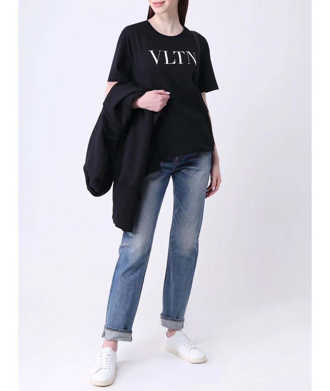 VALENTINO Черная хлопковая футболка, фото 3