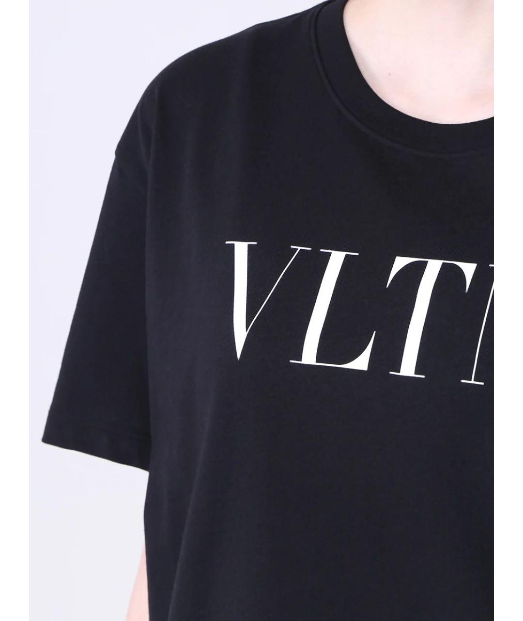 VALENTINO Черная хлопковая футболка, фото 4