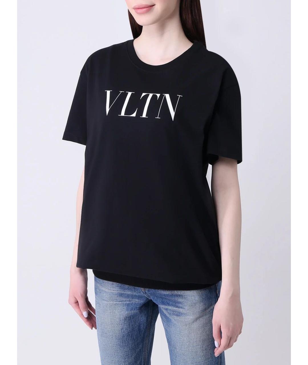 VALENTINO Черная хлопковая футболка, фото 2