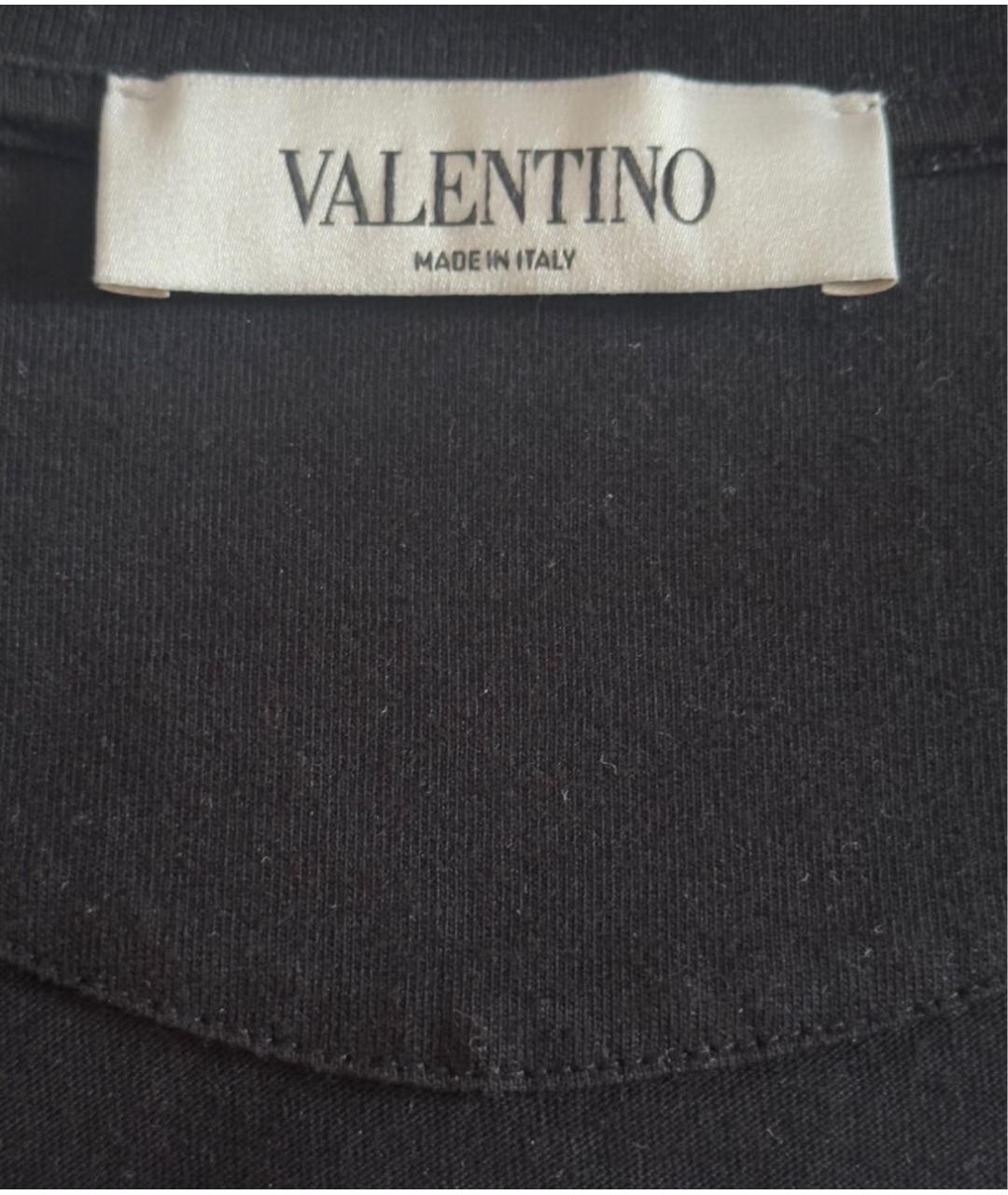 VALENTINO Черная хлопковая футболка, фото 5