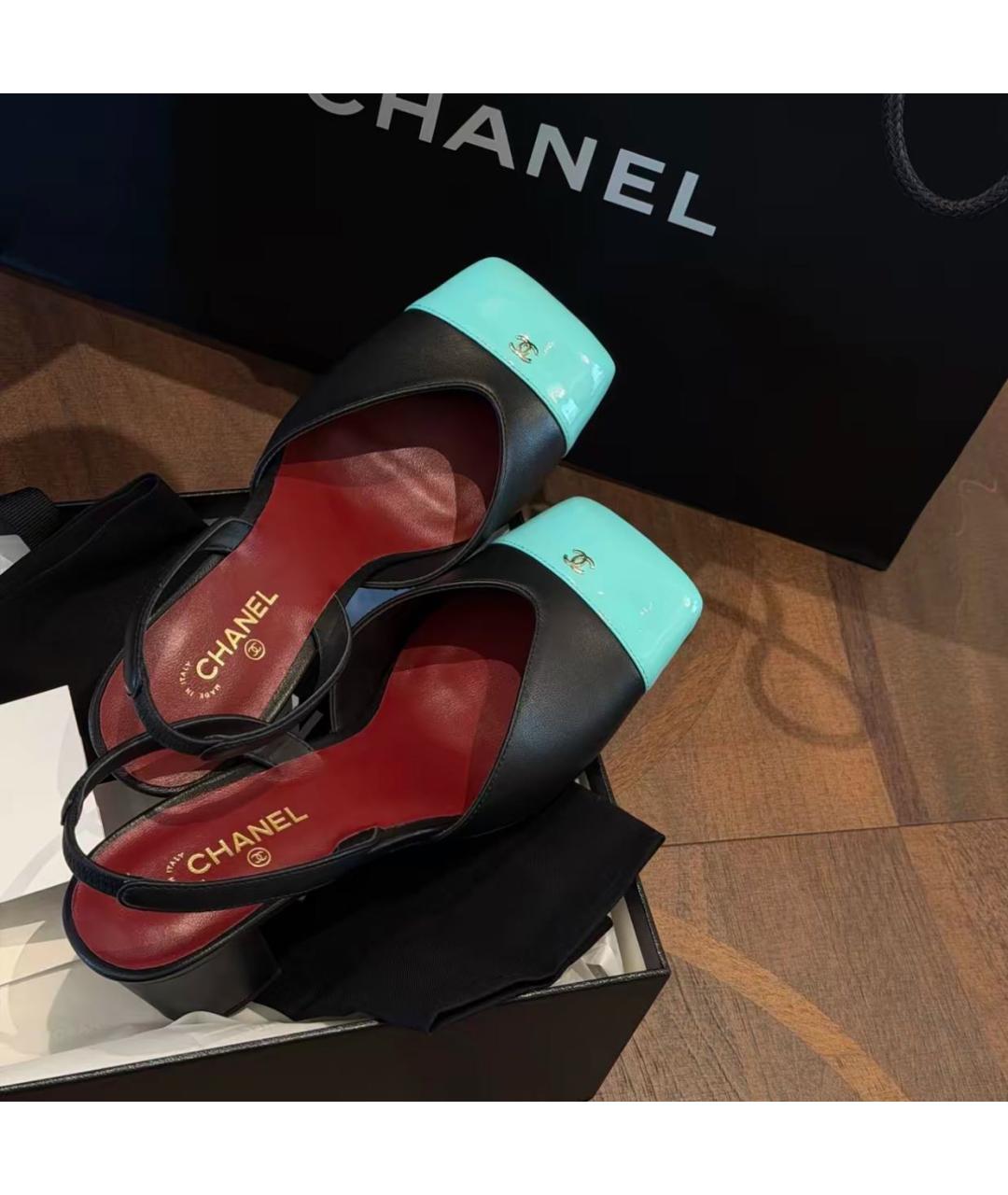CHANEL Черные кожаные туфли, фото 4