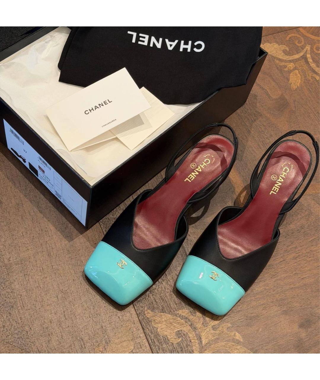 CHANEL Черные кожаные туфли, фото 5