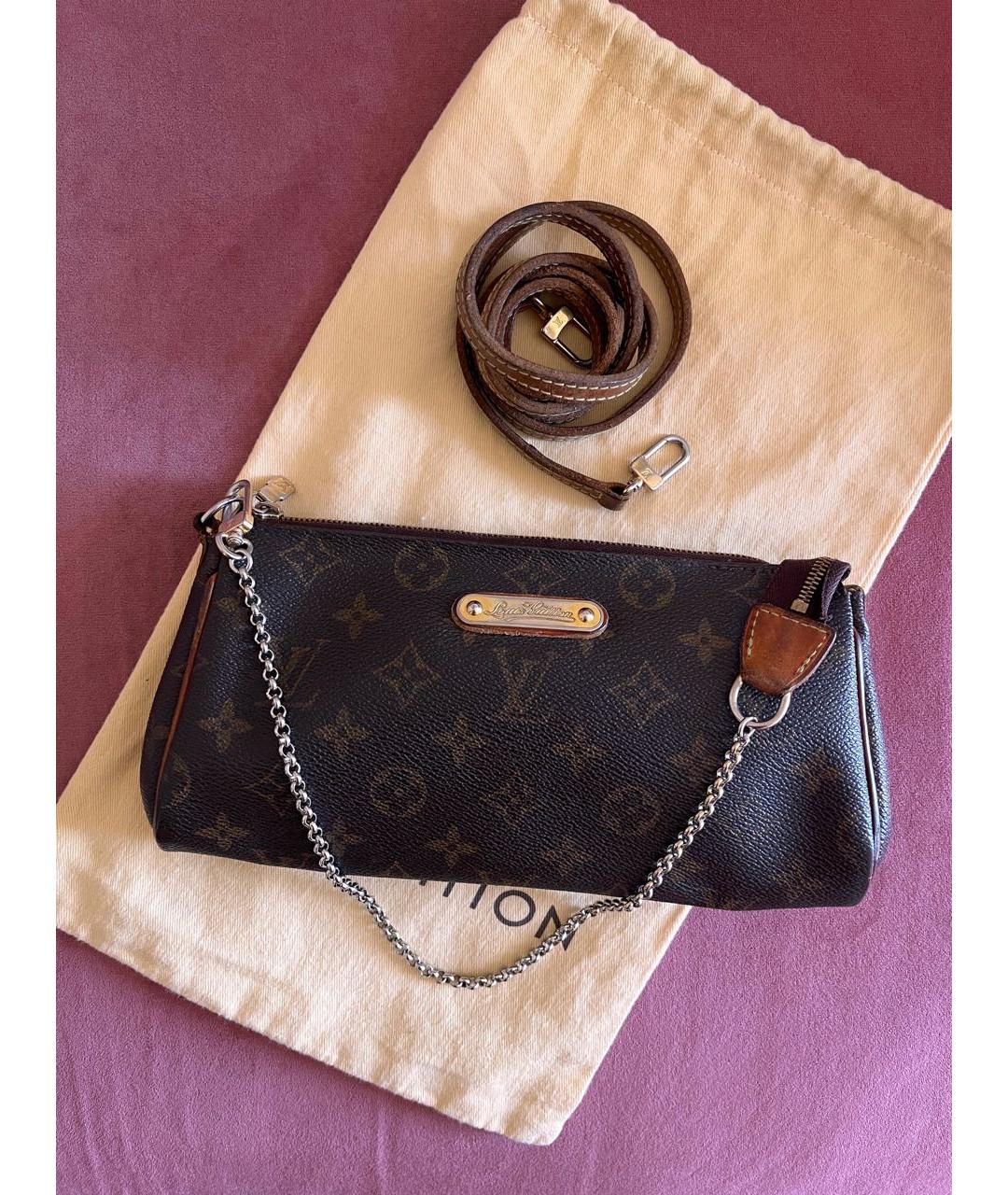 LOUIS VUITTON Коричневая кожаная сумка через плечо, фото 2