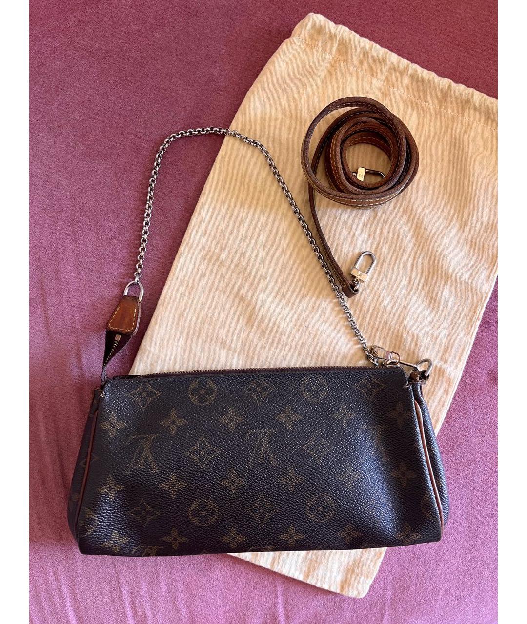 LOUIS VUITTON Коричневая кожаная сумка через плечо, фото 3