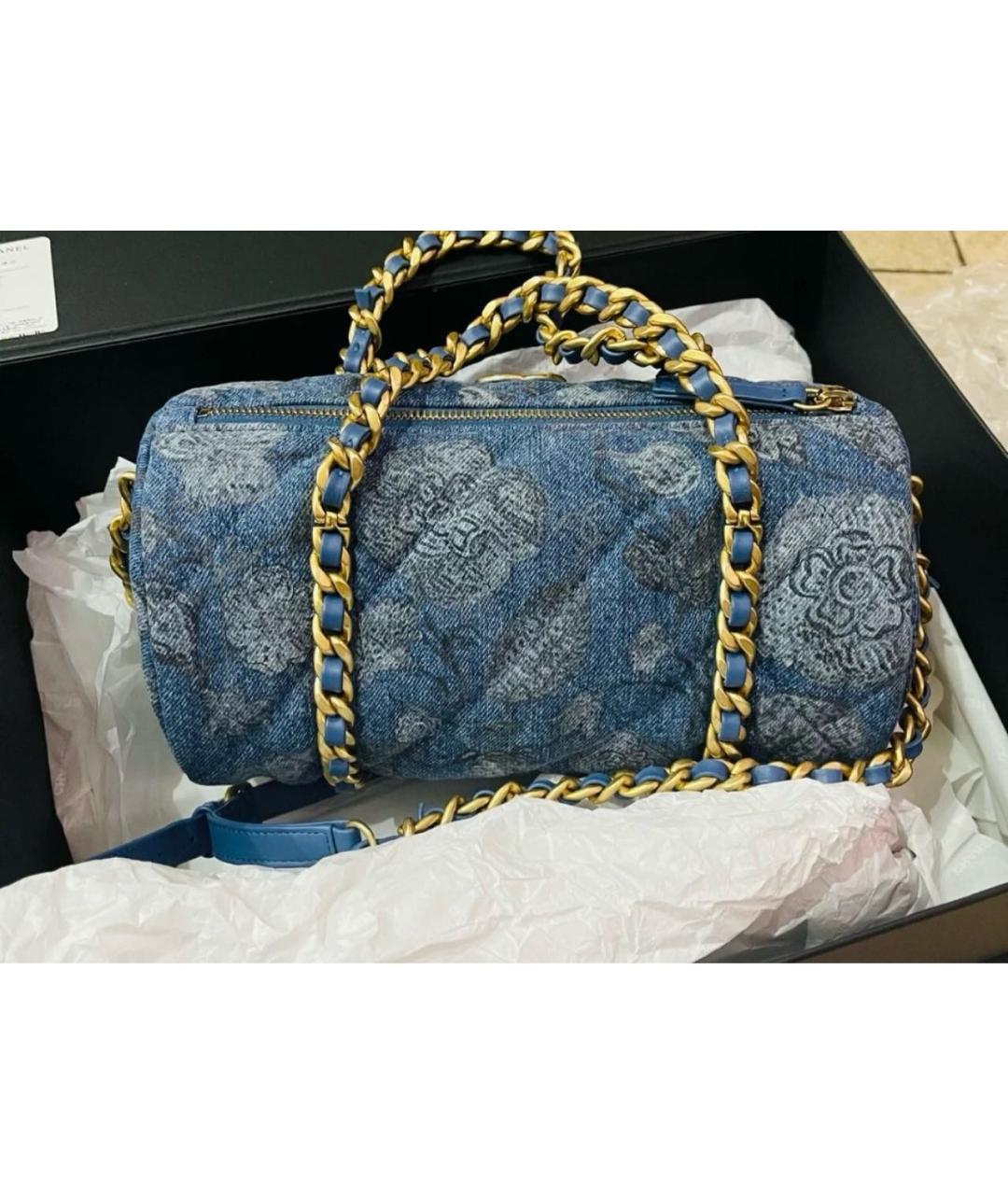 CHANEL Синяя деним сумка через плечо, фото 4