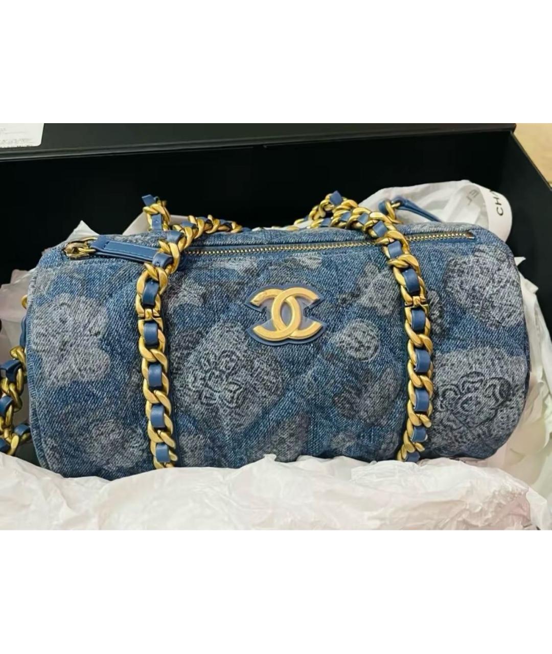 CHANEL Синяя деним сумка через плечо, фото 2
