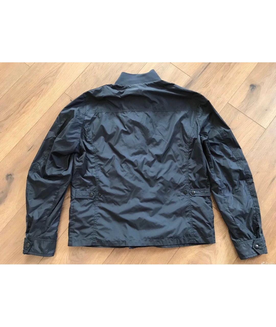 MONCLER Темно-синяя полиэстеровая куртка, фото 5