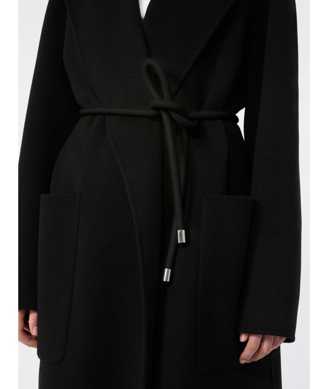 SPORTMAX Черное шерстяное пальто, фото 5