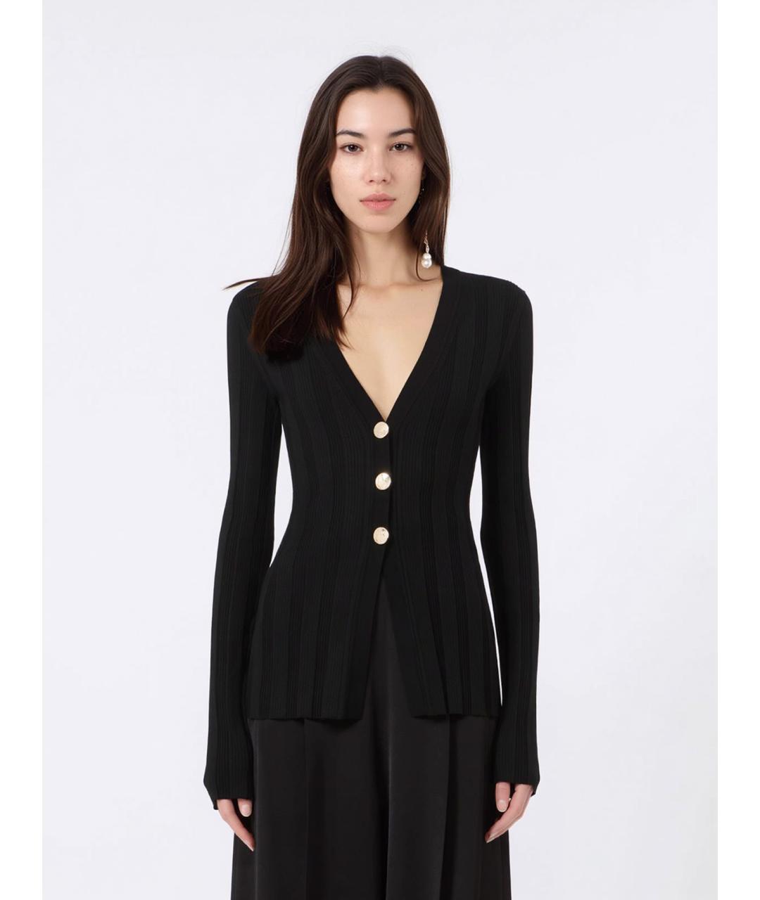 SPORTMAX Черный вискозный кардиган, фото 3
