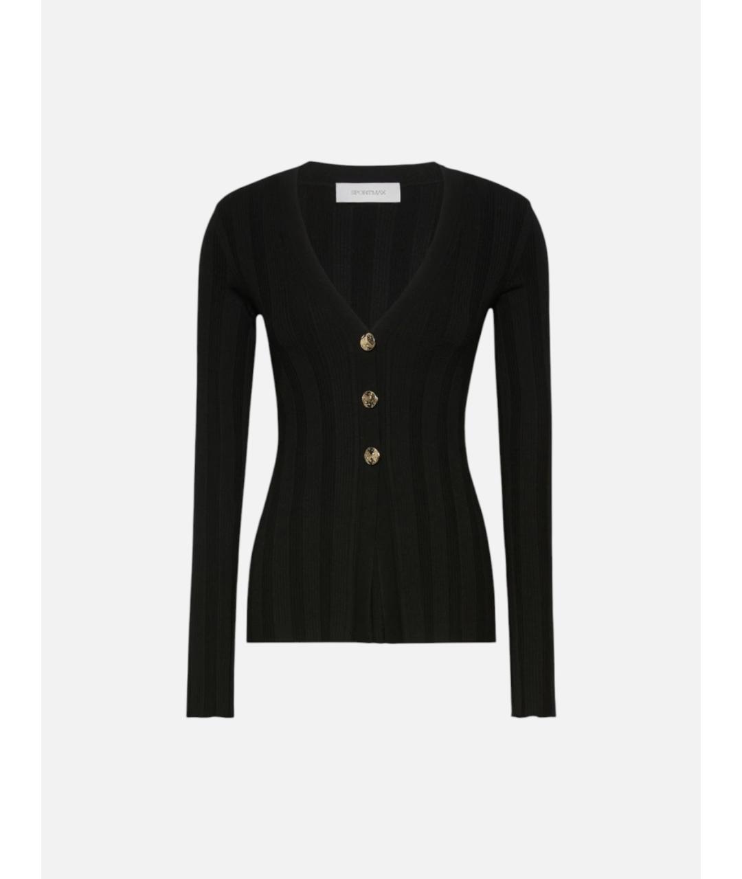 SPORTMAX Черный вискозный кардиган, фото 1