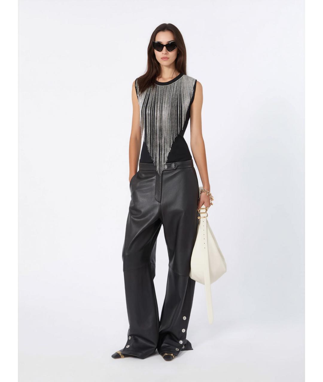 SPORTMAX Черная шерстяная футболка, фото 2
